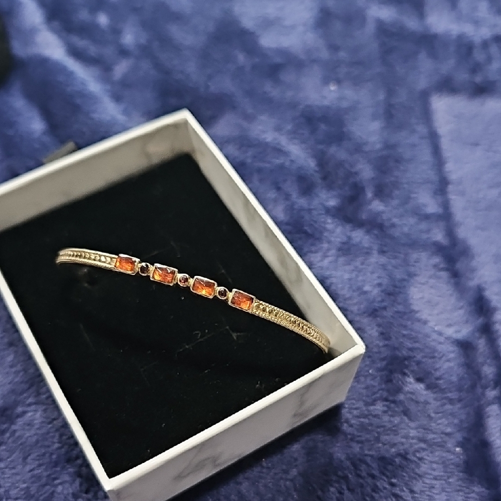 Elegant  dark orange Garnet bracelet
